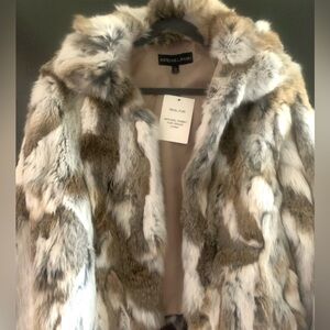Adrienne Landau Natural Rabbit Fur Jacket